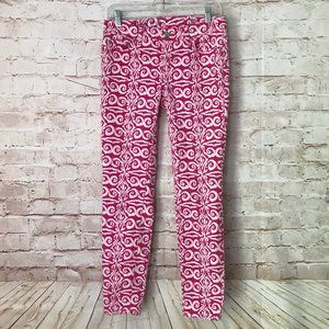 VINEYARD VINES Pink Printed Jeans Size 6 Skinny
